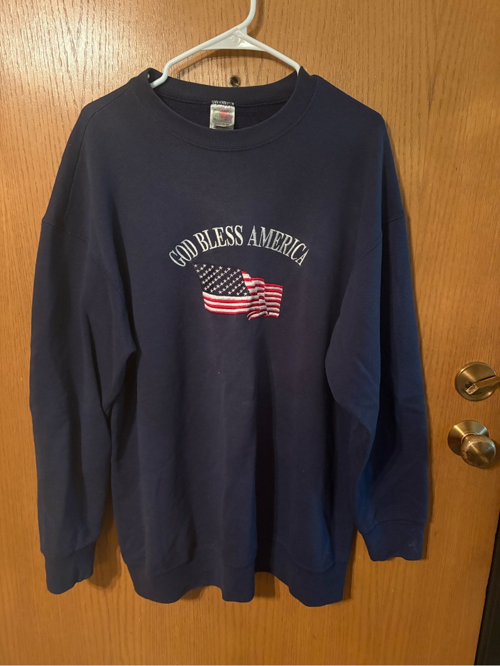 Vintage Navy "God Bless America" Crewneck Sweatshirt
